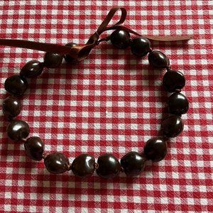 Women's Choker/Necklace 18" Hawaiian Kukui Brown